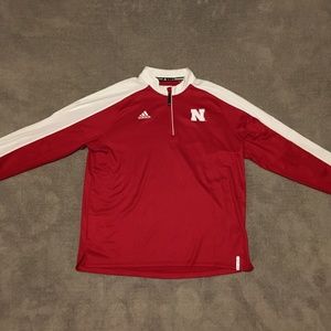 XL Nebraska Huskers Long Sleeve Adidas Quarter Zip